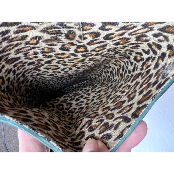 Khombu BW1208 Crocodile Tall Rubber Rain‎ Boot Green Cheetah Print Lining sz 9 - Picture 8 of 9